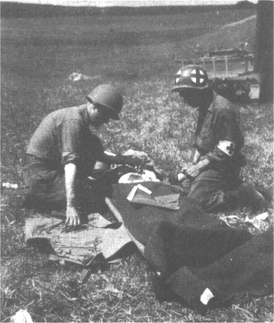 Tending to a wounded battalion member