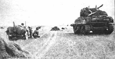 Photo: Tank and jeep in field