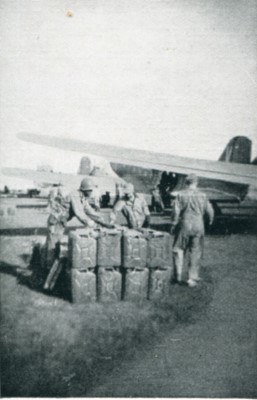 Some of the load bound for the front