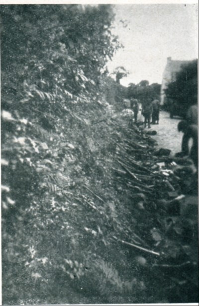 Weapons and equipment cast aside by prisoners