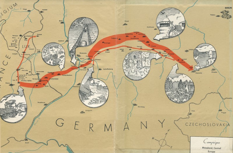 Map inside back cover - Campaigns Rhineland, Central Europe
