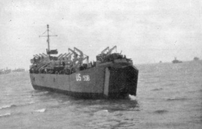 LST awaiting incoming tide at Utah Beach
