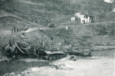 Knocked-out German equipment littered Our river banks