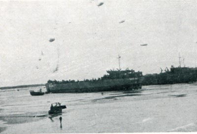 LST nosing into Utah Beach